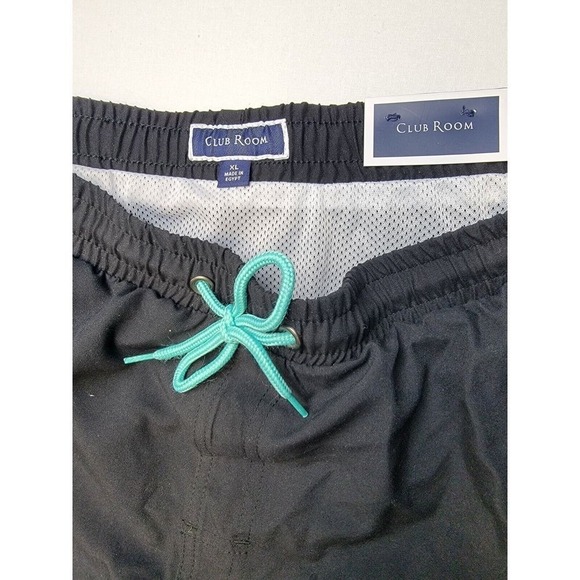 Club Room Shorts Mens XL Black Quick Dry Performance Swim Trunks Beachwear NWT - Picture 5 of 7